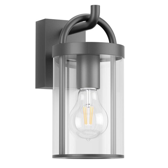 Klighten Außenwandleuchte Vintage, Wandleuchte Aussen Industrial, Dunkelgrau Außenlampe Industrie, E27 Wandlampe, Aluminium Außenleuchte, für Terrasse Garten, 40W Max, IP44, ohne Leuchtmittel