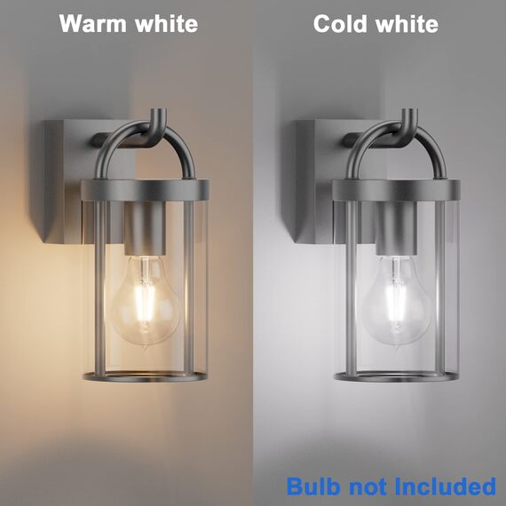 Klighten Außenwandleuchte Vintage, Wandleuchte Aussen Industrial, Dunkelgrau Außenlampe Industrie, E27 Wandlampe, Aluminium Außenleuchte, für Terrasse Garten, 40W Max, IP44, ohne Leuchtmittel