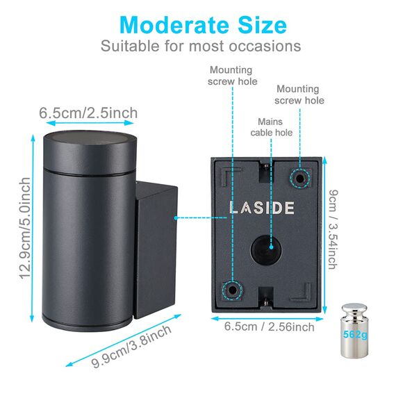 LASIDE 2er Set Aussenleuchte Aussenlampe Wand, GU10 Anthrazit Aluminium Down Außenlampe Außenleuchte, IP65 Spritzwassergeschützt Wandlampe Wandleuchte Lampe Aussen Außen Leuchte für Garten Terrasse