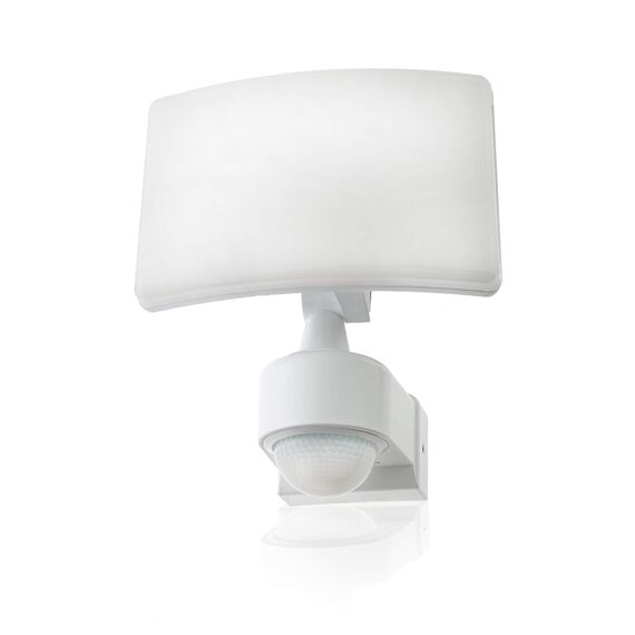 HUBER LED Strahler mit Bewegungsmelder 360° 17W, 2600lm - sehr sensibel durch 3 Sensoren und Matrixlinsen, inkl Unterkriechschutz und Bereichsbegrenzung, Wand und Eckmontage, IP65, weiß