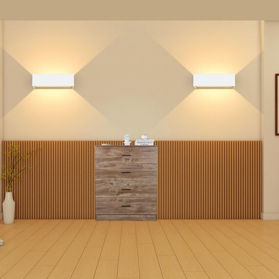 Kingwen 30W LED Wandleuchten Innen/Außen Wandlampe Aussen Auf und ab Einstellbarer Lichtstrahl 3000K Außenlampe Warmweiß LED Außenwandleuchte IP65 Wasserdichte