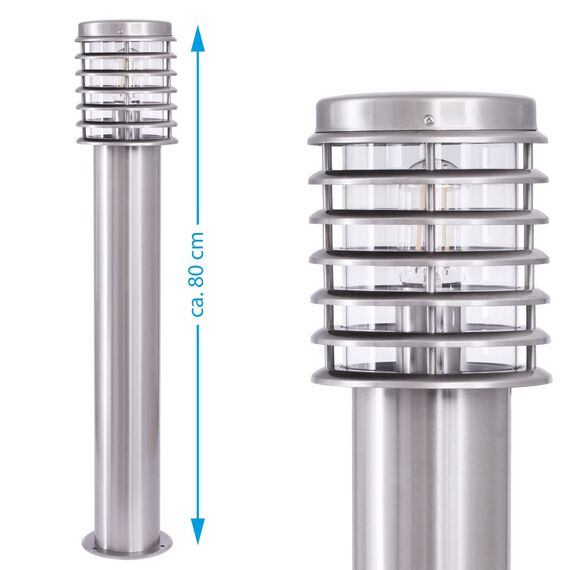max K O M F O R T Aussenleuchte Aussenlampe Standleuchte Edelstahl 252D-800 Wegeleuchte Gartenlampe