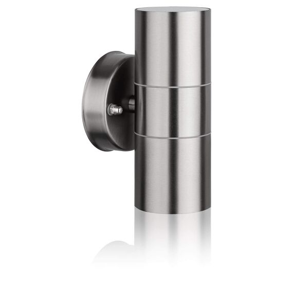 SEBSON Außenleuchte 2er Set - Wandleuchte Edelstahl up down - inkl. 4x GU10 LED Lampe 3W kaltweiß 6500K - LED Außenwandleuchte 230V