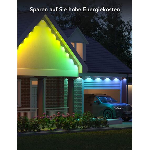 Govee Permanente Außenbeleuchtung Outdoor, RGBIC LED Strip mit 72 Szenenmodi, 30m mit 72 LED Trauflichter IP67 Wasserdicht für Party, Game Day,Tägliche Beleuchtung, Arbeit mit Alexa, Google Assistant
