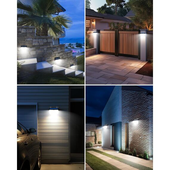 nipify 10 Stück Solarlampen Bewegungsmelder, 168 LED Superhelle Solarleuchte Solarstrahler Außen, 3 Modi IP65 Wasserdichte Solar Aussenleuchte Wandleuchte für Aussen Dachrinne Garage