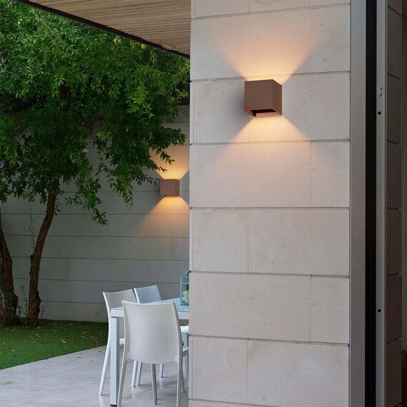 Klighten 2PCS Wandleuchte mit Austauschbarer G9 LED Lampe Warmweiß 3000K, Aluminium LED Wandlampe Innen/Aussen Einstellbar Abstrahlwinkel aussenbeleuchtung für Wohnzimmer Garten, Bronze