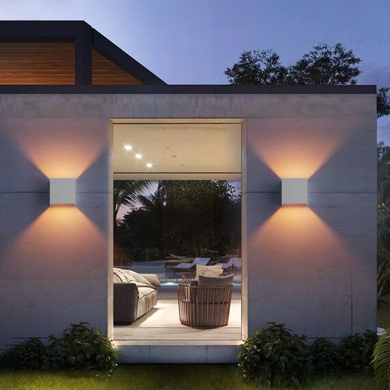 Klighten 2PCS Wandleuchte mit Austauschbarer G9 LED Lampe Warmweiß 3000K, Aluminium LED Wandlampe Innen/Aussen Einstellbar Abstrahlwinkel aussenbeleuchtung für Wohnzimmer Garten, Grau