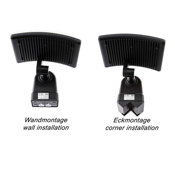 HUBER LED Strahler mit Bewegungsmelder 360° 17W, 2600lm - sehr sensibel durch 3 Sensoren und Matrixlinsen, inkl Unterkriechschutz und Bereichsbegrenzung, Wand und Eckmontage, IP65, anthrazit