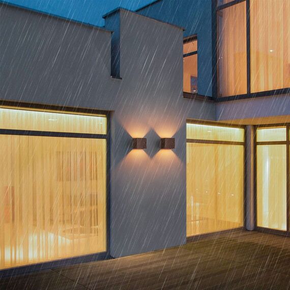 Klighten 2PCS Wandleuchte mit Austauschbarer G9 LED Lampe Warmweiß 3000K, Aluminium LED Wandlampe Innen/Aussen Einstellbar Abstrahlwinkel aussenbeleuchtung für Wohnzimmer Garten, Bronze