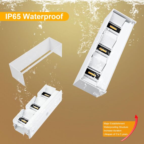 Kingwen 30W LED Wandleuchten Innen/Außen Wandlampe Aussen Auf und ab Einstellbarer Lichtstrahl 3000K Außenlampe Warmweiß LED Außenwandleuchte IP65 Wasserdichte