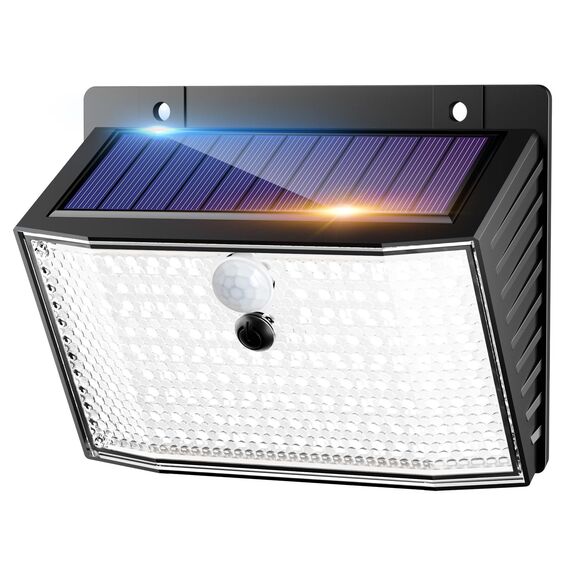 nipify Solar Bewegungsmelder Außen, 168LED Solarlampen Aussen, 3 Modi IP65 Wasserdicht Solarleuchte Wandleuchte, Solarstrahler Aussenleuchte für Wand Outdoor Garten Hauswand