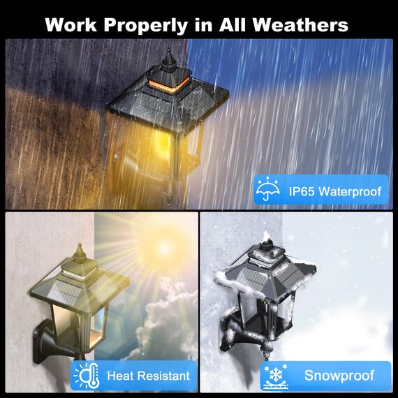COLBOR Solarlampe für Außen, Vintage Solar Wandleuchte mit Bewegungsmelder & 4-Seitiges Solarpanel 3 Modi IP65 Wasserdicht für Garten Zaun Garage, Solarlampe-Außen-Bewegungsmelder-LED-Solarleuchte