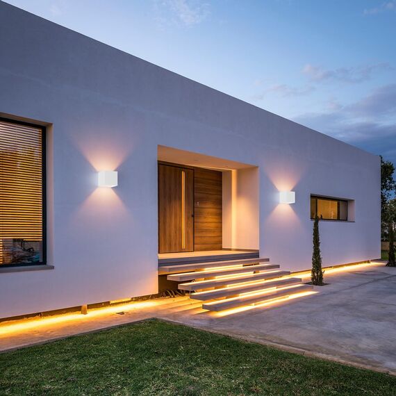 Klighten 2 Pack Wandleuchte mit Austauschbarer G9 LED Lampe Warmweiß 3000K, Aluminium LED Wandlampe Innen/Aussen Einstellbar Abstrahlwinkel aussenbeleuchtung für Wohnzimmer Garten, Weiß