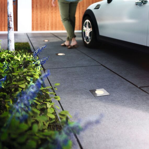 Philips 1735647P0 A++, myGarden LED Spot Crust, 270 lm, 3 W, Integriert, edelstahl, 11.46 x 11.46 x 2 cm