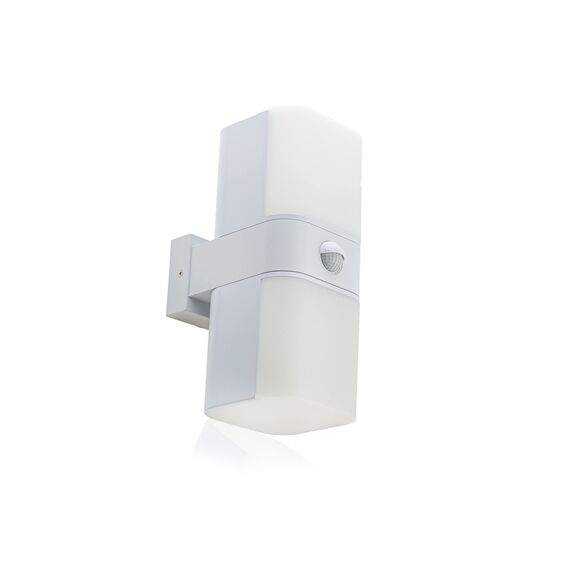 HUBER LED Wandlampe mit Bewegungsmelder 140° 20W, 3300lm I IP65 geschützte LED Außenleuchte mit Bewegungssensor I Wandleuchte innen, Tube, weiß