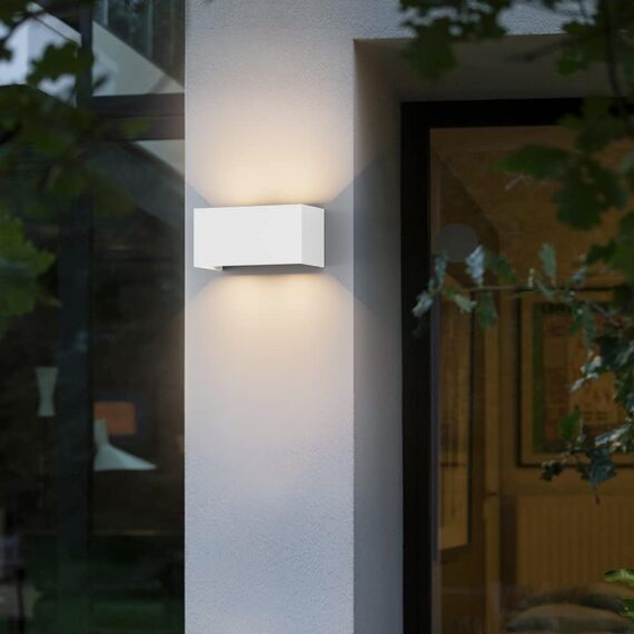 Klighten 24W LED Wandleuchte Innen/Außen,2PCS Außenlampe Außenleuchte innen, IP65 Aussenleuchte Wand UP Down,Außenwandleuchte wandleuchte innen Mit Einstellbar Abstrahlwinkel Warmweiß,Weiß