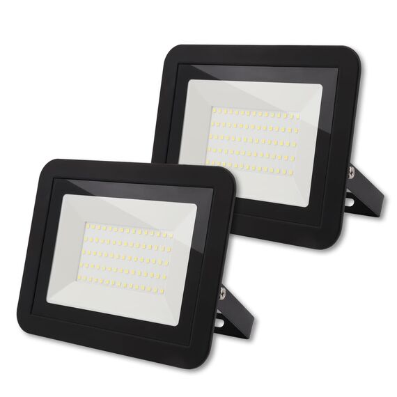 Da LIGHT 50W LED Strahler Außen & Innen, 6000K Kaltweiß 4500lm Außenleuchte Superhell, Fluter Außenstrahler Flutlicht IP65, Scheinwerfer 230V für Garten, Garage, Sportplatz (2 Stück)