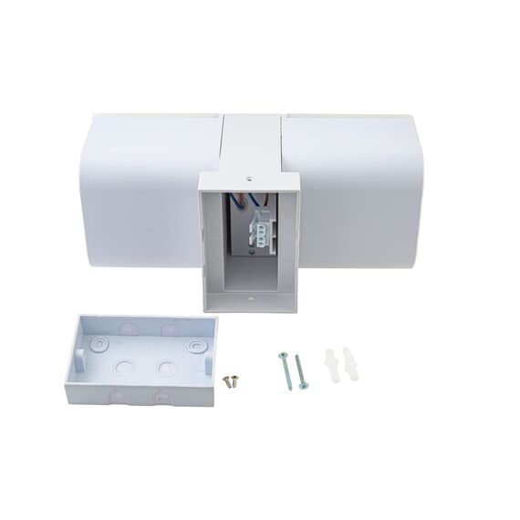 HUBER LED Wandlampe mit Bewegungsmelder 140° 20W, 3300lm I IP65 geschützte LED Außenleuchte mit Bewegungssensor I Wandleuchte innen, Tube, weiß