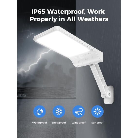 COLBOR Solarlampen für Außen mit Bewegungsmelder, 56LED Wandleuchte Aussen Solar mit Fernbedienung 3 Modi IP65 Wasserdicht 6500K 2200mAh 2Pcs Solarleuchte Weiß, Solarlampen-Außen-Solar-LED-Strahler