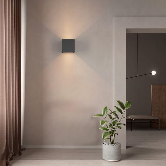 Klighten 2-Pack LED Außenleuchte 7W Wandlampe Außen Auf und ab Einstellbarer Lichtstrahl 3000K Warmweiß Außenwandleuchte IP65 Wasserdichte Wandleuchten (Schwarz)