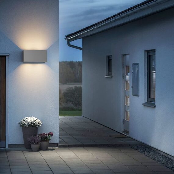 Klighten 24W LED Wandleuchte Innen/Außen,2PCS Außenlampe Außenleuchte innen, IP65 Aussenleuchte Wand UP Down,Außenwandleuchte wandleuchte innen Mit Einstellbar Abstrahlwinkel Warmweiß,Dunkelgrau