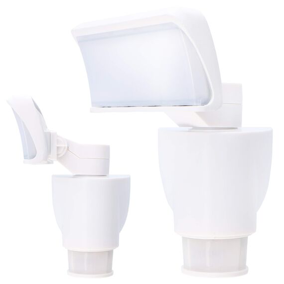 Proventa LED-Strahler, autom. Bewegungsverfolgung 180° Schwenkbereich 270°, Bewegungsmelder 4000K, 18W 1200 Lm, IP44, weiß