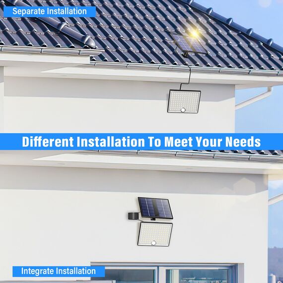 Realky Solarlampen für Außen mit Fernbedienung,Außenlampe mit bewegungsmelder,IP65 Wasserdichte Solarleuchte mit 5m Kabel für Garage, Garten, Hof, Stufen, Haustüren, Rasen - 1 Stück