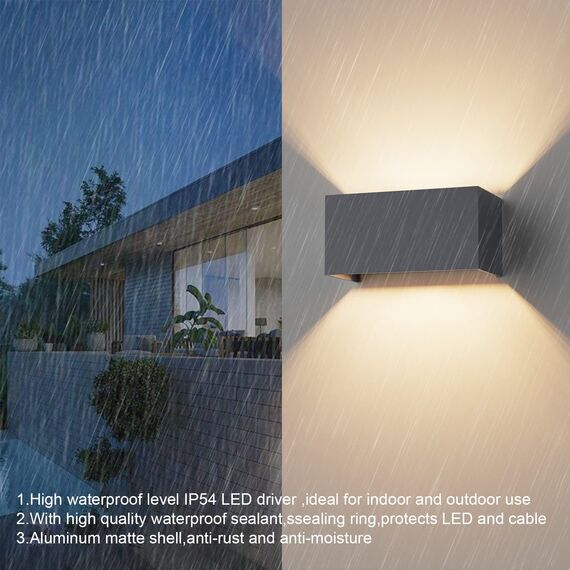 Klighten 2PCS Wandleuchte mit Austauschbarer G9 LED Lampe Warmweiß 3000K, Aluminium LED Wandleuchte Innen/Aussen Einstellbar Abstrahlwinkel aussenbeleuchtung für Wohnzimmer Garten, Anthrazit