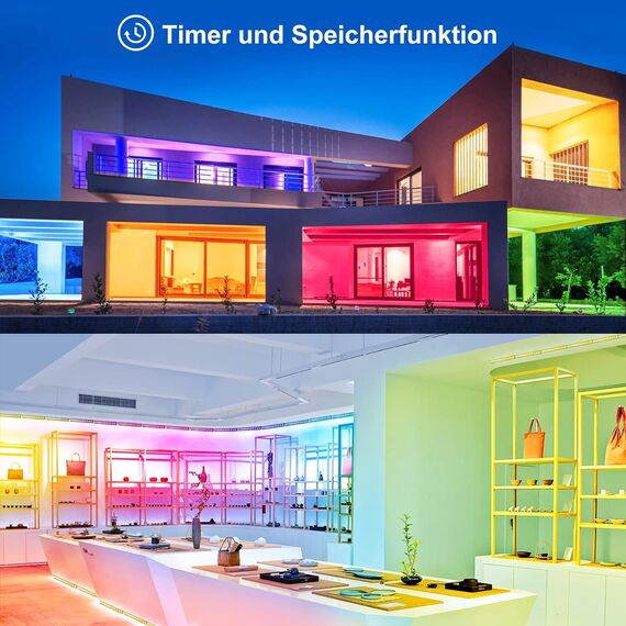 Linke RGB LED Strahler 42W Wallwasher mit Fernbedienung Außenstrahler Dimmbar Flutlicht Bunt IP66 Wasserdicht Lightbar mit Memoryfunktion für Garten Innen DJ Home Party Weihnachtsdekoration