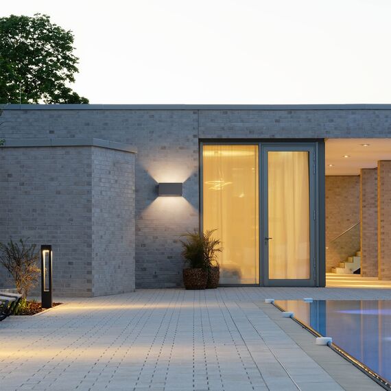 Klighten 2PCS Wandleuchte mit Austauschbarer G9 LED Lampe Warmweiß 3000K, Aluminium LED Wandleuchte Innen/Aussen Einstellbar Abstrahlwinkel aussenbeleuchtung für Wohnzimmer Garten, Anthrazit