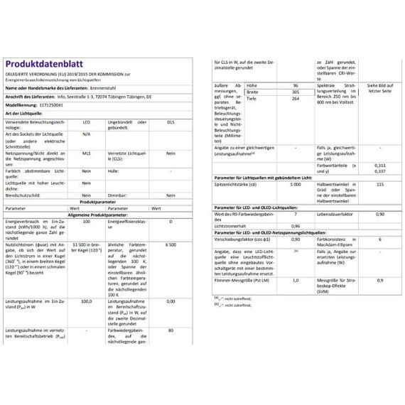 Brennenstuhl LED Strahler JARO 14060 / Leuchte 100W für außen (Außenstrahler zur Wandmontage, Fluter 11500lm aus Aluminium, IP65)