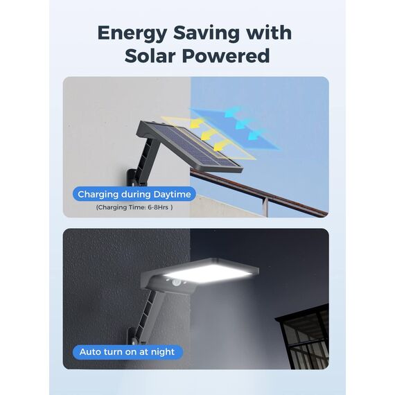 COLBOR Solarlampen für Außen mit Bewegungsmelder, 56 LED Solarleuchte mit Fernbedienung 3 Modi IP65 Wasserdicht 2200mAh Solar Strahler 2 PCS Schwarz, Solarlampe-Außen-Bewegungsmelder-LED-Sstrahler