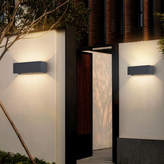 Klighten 30W Außenlampe mit Bewegungsmelder, Aussenleuchten mit bewegungsmelder Einstellbarer Lichtstrahl, Außenwandleuchte mit Bewegungsmelder Außen/Innen für Garten, IP65,3000K, Anthrazit