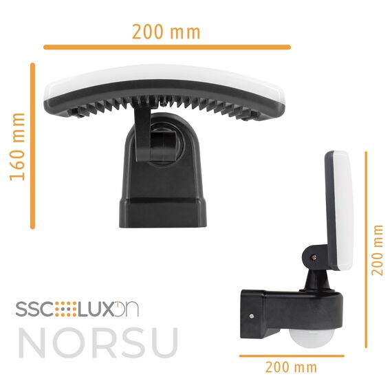 SSC-LUXon NORSU Außenstrahler Wand mit Bewegungsmelder Außen 29W LED Flutlicht - Außenwandleuchte Strahler IP65 wetterfest 4000K 230V