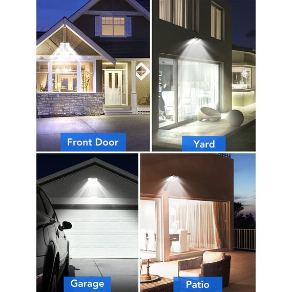 COLBOR Solarlampe für Außen, LED Solar Licht mit Bewegungsmelder 5 Modi IP65 Wasserdicht 218 LEDs Regolabile für Garage Garten Hof Terrasse (1 Pcs), Solarlampen-Außen-Solar-LED-Licht