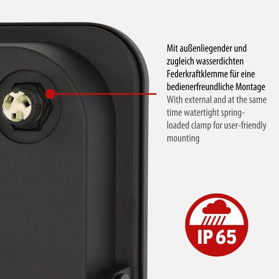 Brennenstuhl LED Strahler JARO 20060, Leuchte 150W für außen (Außenstrahler zur Wandmontage, Fluter 17500lm aus Aluminium, IP65)