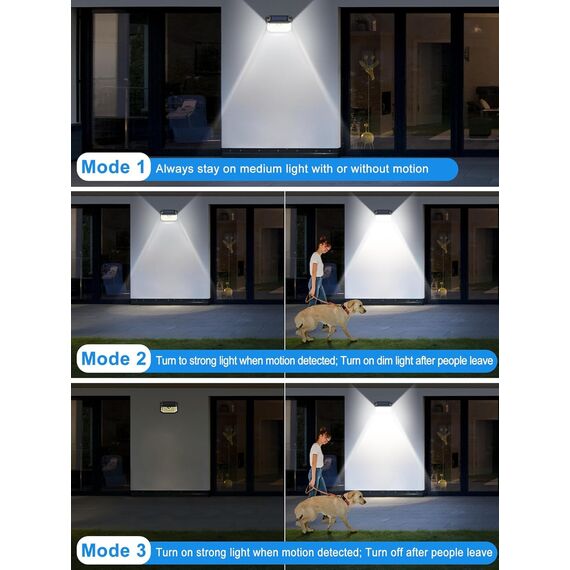 LANSOW Solarlampen für Außen mit Bewegungsmelder, 【188LED/Warmweiß/2 Stück】 Solarleuchten für Außen, 270° Solarleuchten für Außen, IP65 Wasserdichte Solar Strahler mit Bewegungsmelder für Garten Wand