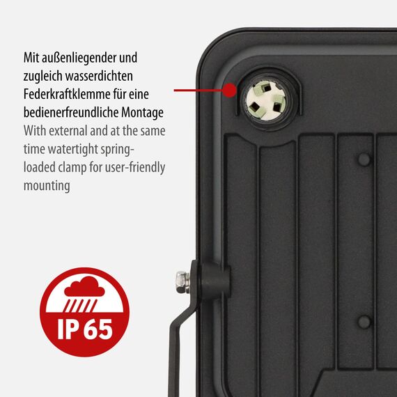 Brennenstuhl LED Strahler JARO 7060 / Leuchte 50W für außen (Außenstrahler zur Wandmontage, Fluter 5800lm aus Aluminium, IP65)