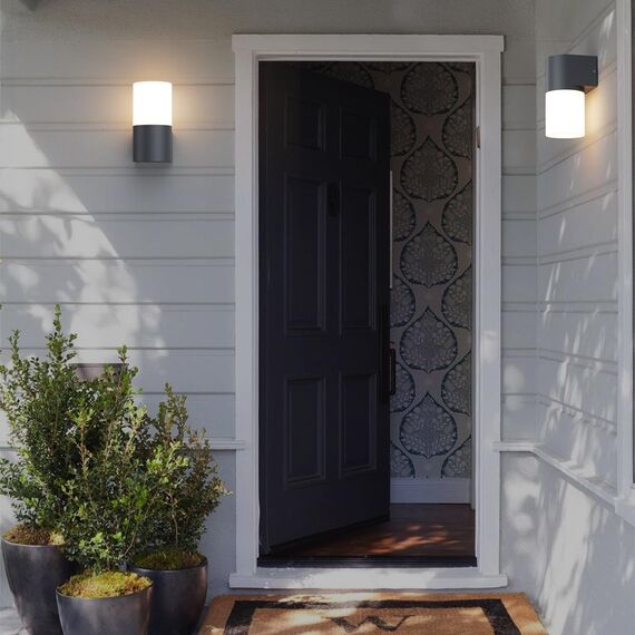 Klighten 2 Stück Außenwandleuchten E27 Fassung Aussenleuchte, Wandleuchten Außen/Innen, IP65 Außenleuchte, Aluminium Außenlampe, Wandlampe für Eingang Terrass, Max 40W, ohne Leuchtmittel, Anthrazit