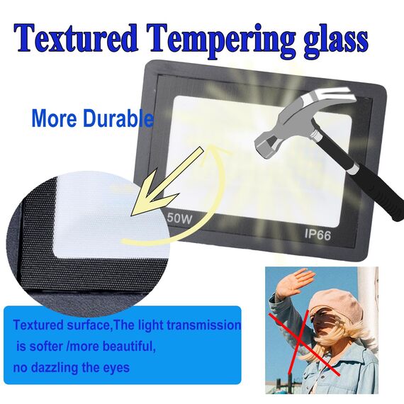 Etrogo LED Strahler mit bewegungsmelder außen 50W Fernbedienung 5000LM 72Leds 6000K Kaltweiß Dimmbar LED IP66 Wasserdicht für Garten Garage Hof Sportplatz [Energieklasse E]