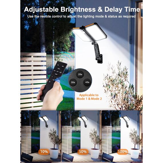 COLBOR Solarlampe für Außen, LED Solar Licht mit Bewegungsmelder 5 Modi IP65 Wasserdicht 218 LEDs Regolabile für Garage Garten Hof Terrasse (1 Pcs), Solarlampen-Außen-Solar-LED-Licht