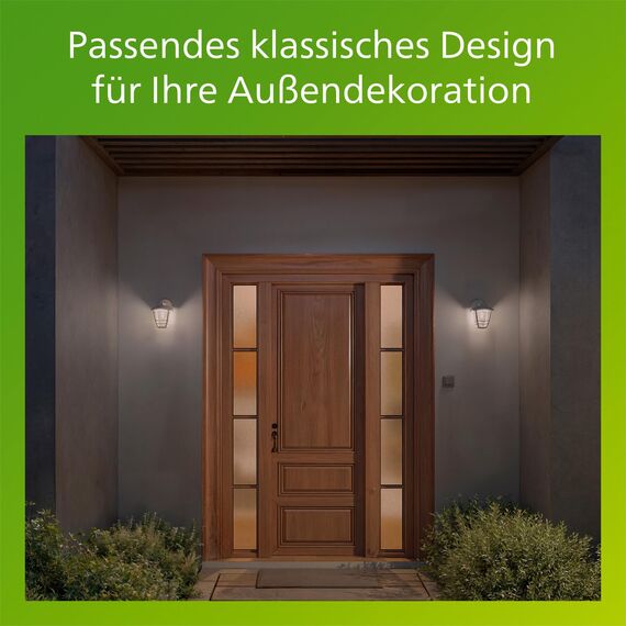 Philips Creek Wandleuchten für den Außenbereich, E27-Fassung, wasserfest, weiß, IP44, wetterfest, 24 cm