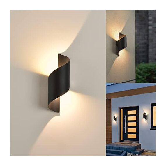 LED Wandleuchte Innen/Außen,10W Außenleuchte Wandlampe,IP65 wasserdichte Außenwandleuchte 3000K Warmweiß Wandbeleuchtung,Modern Up Down Dekorative Wandlichter für Garten,Balkon,Wohnzimmer,Schlafzimmer