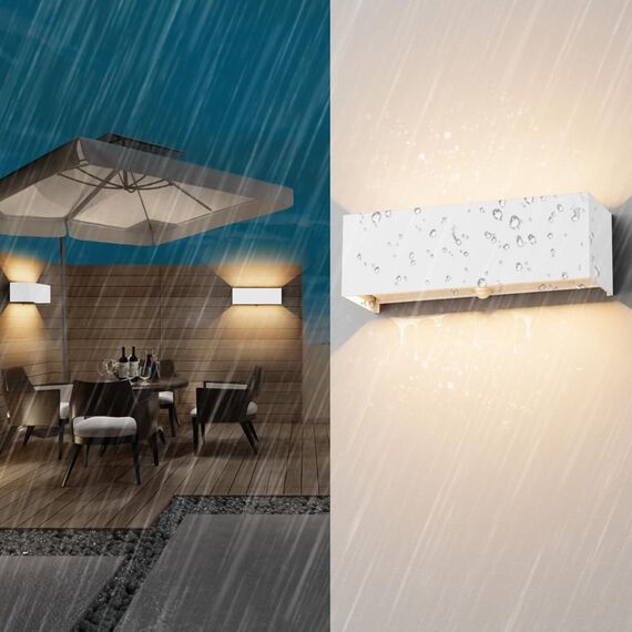 Klighten 30W Außenlampe mit Bewegungsmelder, Aussenleuchten mit bewegungsmelder Einstellbarer Lichtstrahl, Außenwandleuchte mit Bewegungsmelder Außen/Innen für Garten, IP65,3000K, Weiß