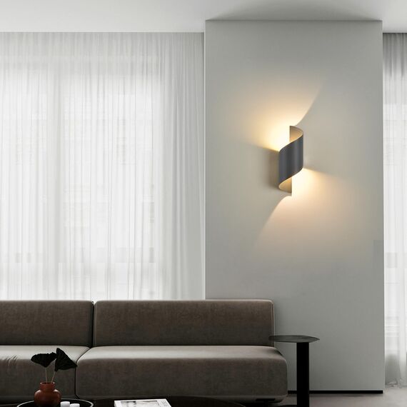 LED Wandleuchte Innen/Außen,10W Außenleuchte Wandlampe,IP65 wasserdichte Aussenleuchte 3000K Warmweiß Aussenleuchten,Modern Up Down Dekorative Wandlichter für Garten,Wohnzimmer,Schlafzimmer Anthrazit