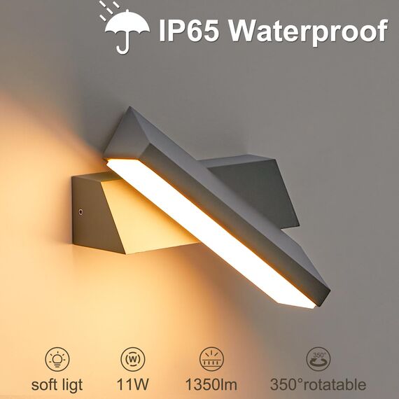 CELAVY LED Wandleuchte Wandlampe aussen - Aussenlampe 11W, Modern Außenleuchte Anthrazit Außenlampe Wand, IP65 Aussenleuchte Außenbeleuchtung Ausenbeleutung Hauswand Balkon Terrasse Garage