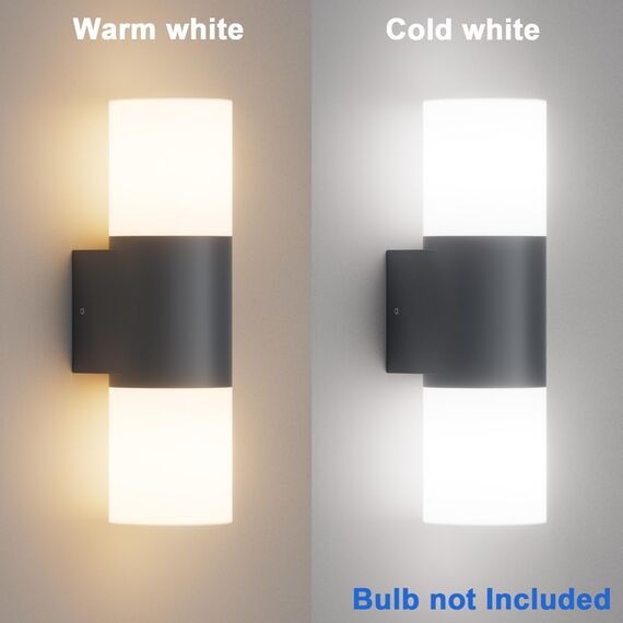 Klighten Wandleuchten E27 Außen/Innen 2 flammig, Außenleuchte Anthrazit, Up and Down Außenlampe, IP54 Aussenlampe, Aluminium Außenwandleuchte, Modern Wandlampe für Eingang Terrass, ohne Leuchtmittel