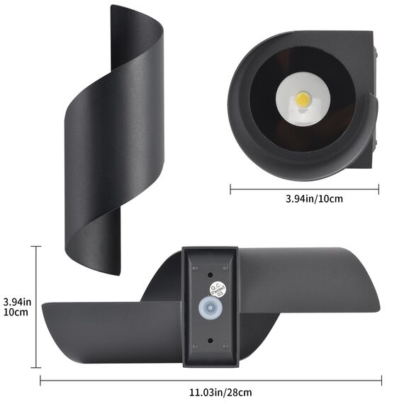 LED Wandleuchte Innen/Außen,10W Außenleuchte Wandlampe,IP65 wasserdichte Aussenleuchte 6000K kaltweiß Aussenleuchten,Modern Up Down Dekorative Wandlichter für Garten,Wohnzimmer,Schlafzimmer Dunkelgrau