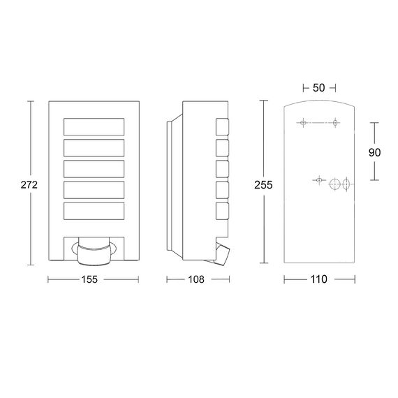 Steinel Außenleuchte L 12 S silber, 180° Bewegungsmelder, Dämmerungssensor, Alu-Blende, E27, Max. 60 W Außenwandleuchte