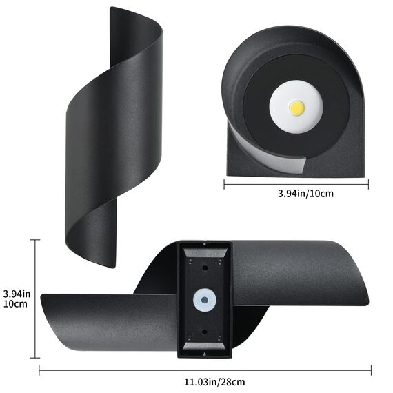 KUKAK LED Wandleuchte Innen/Außen,10W Außenleuchte Wandlampe,IP65 wasserdichte Außenwandleuchte 3000K Warmweiß Wandbeleuchtung,Modern Up Down Dekorative Wandlichter für Garten,Balkon,Wohnzimmer,2PCS